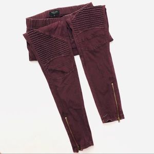 Retro Textured Pants with Zipper